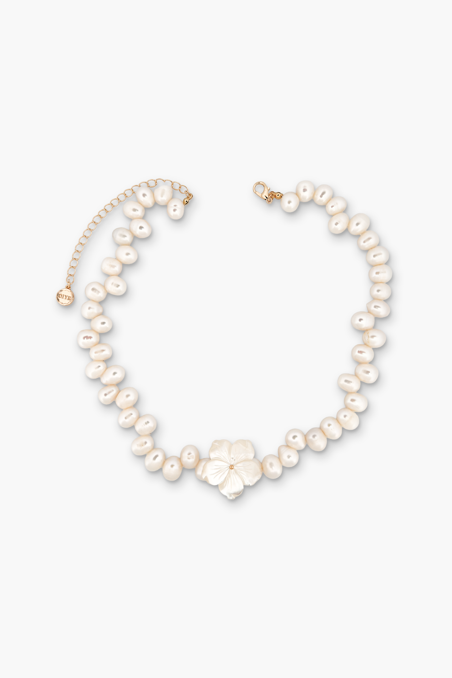 Freshwater Shell Flower Pendant Staggered Freshwater Pearl Choker
