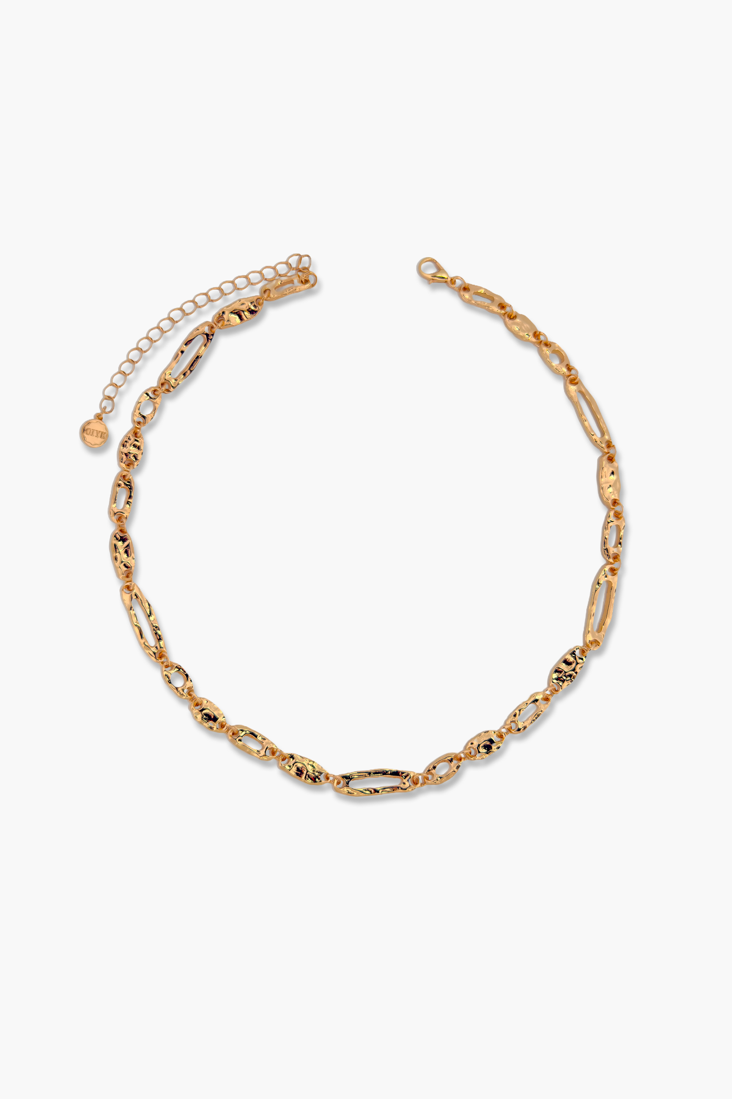 Hammered Gold Link Necklace