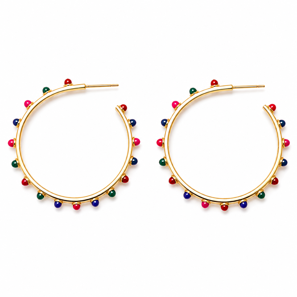 Epoxy Hooped Post Earrings