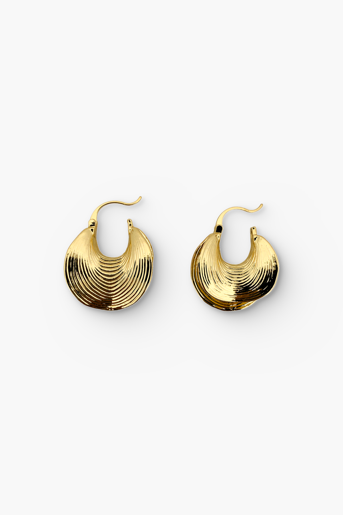 Crescent Shell Hoop Earrings Small - Gold