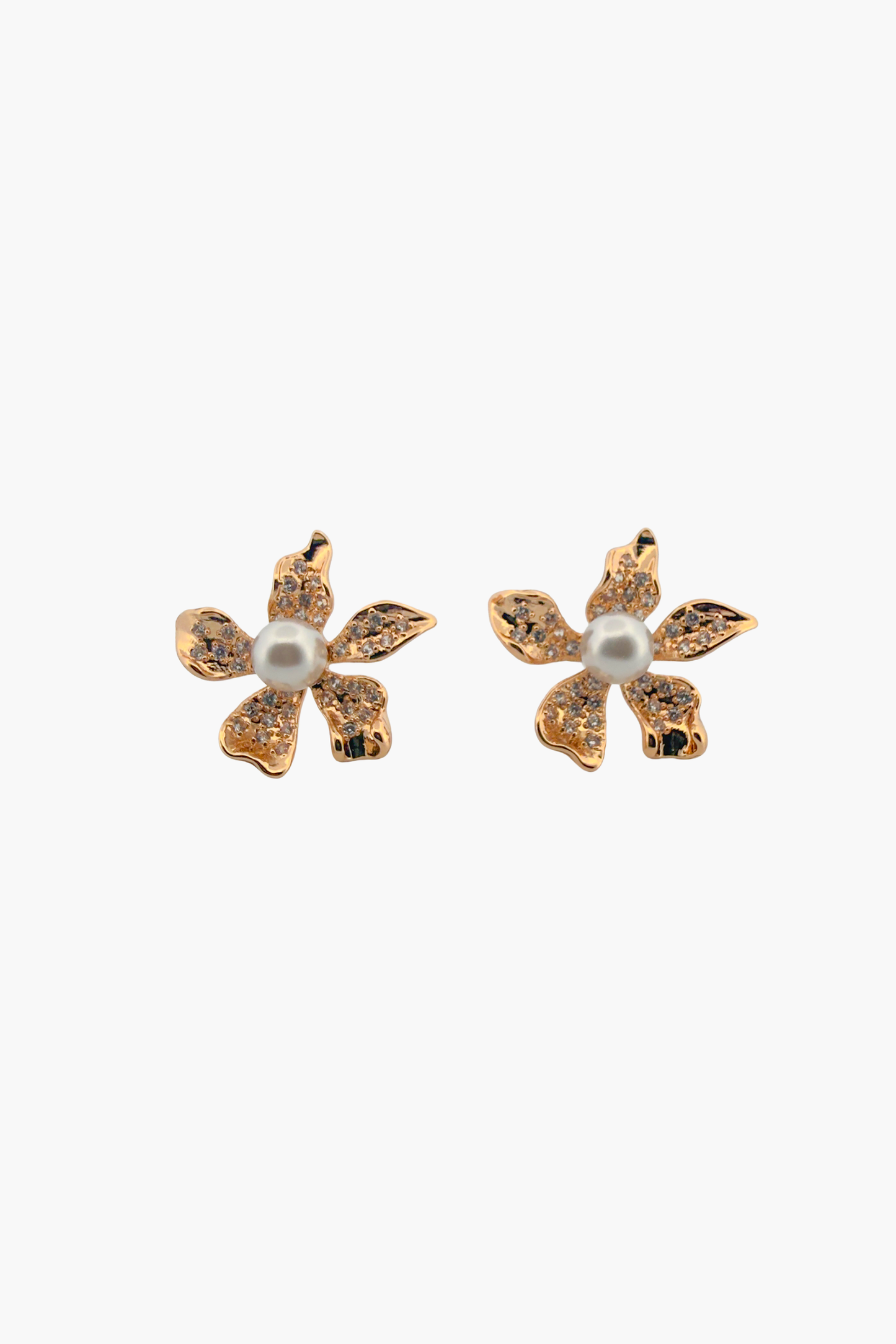 Petite Crystal Flower Stud Earrings