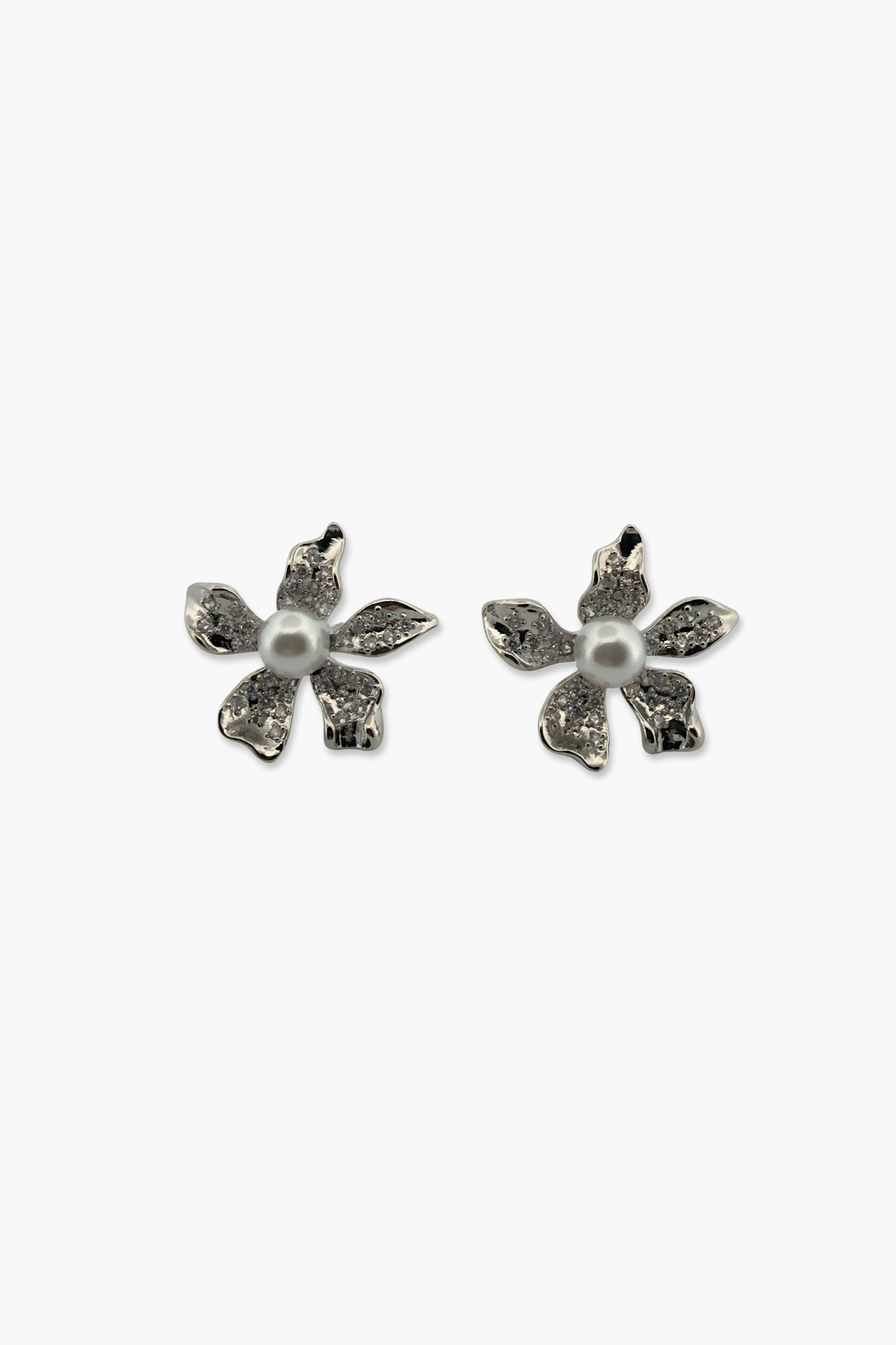 Petite Crystal Flower Stud Earrings