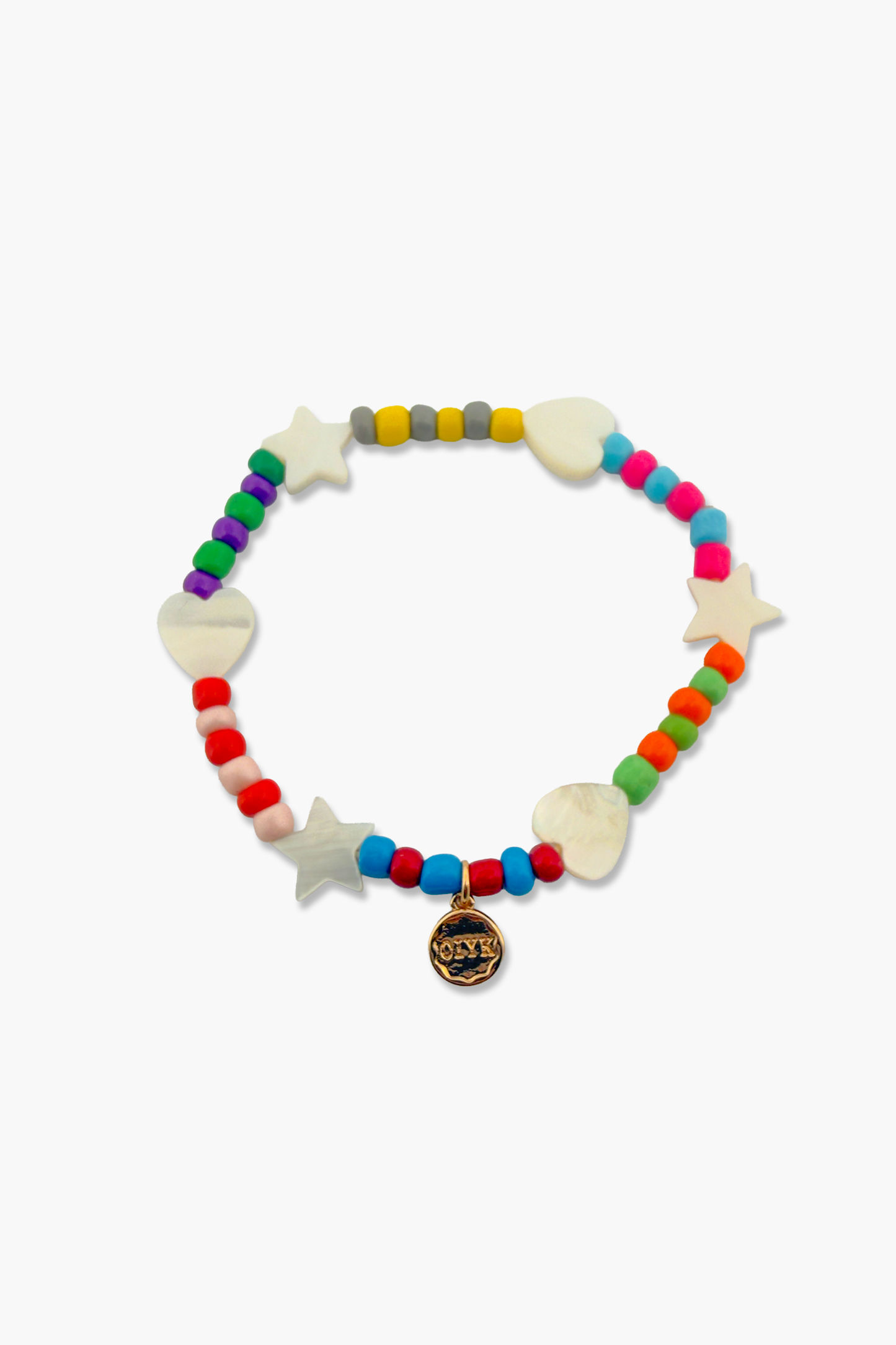 Star and Heart Shell with Seed Beads Bracelet