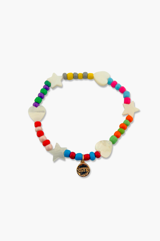 Star and Heart Shell with Seed Beads Bracelet