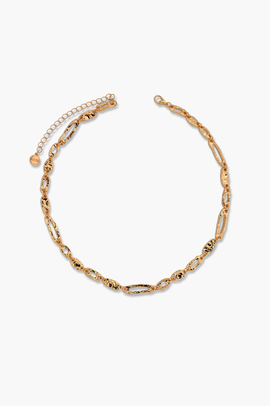 Hammered Gold Link Necklace