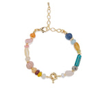 Multicolor Sea Stones & Gold Bracelet