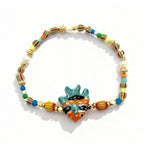 Orange & Green Fish Charm Bracelet