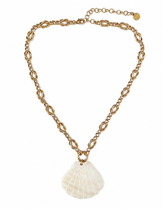 Mother of Pearl Shell Pendant Necklace