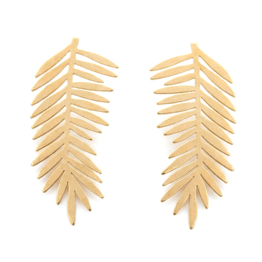 Metal Leaf Post Earrings
