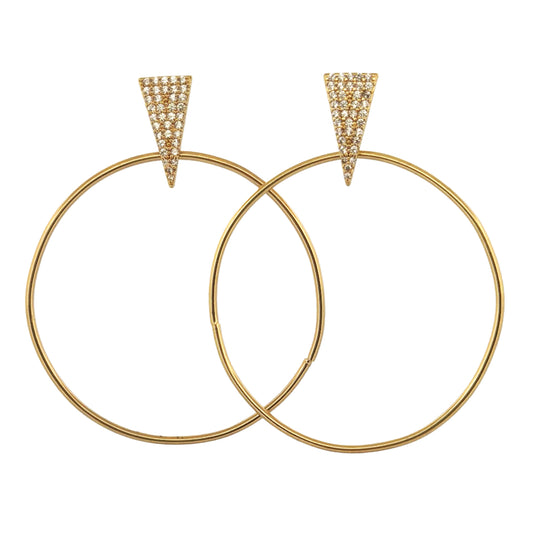 Brass Post Epoxy Hooped Earrings