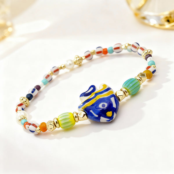 Blue Lagoon Fish Charm Bracelet