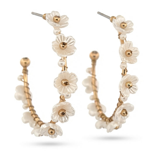Clip-On Pave Post Hoop Earrings