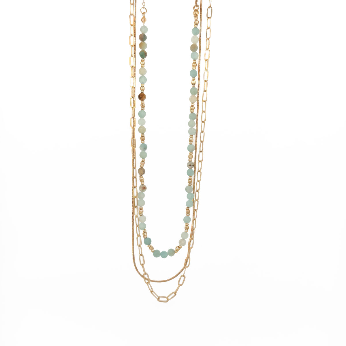 Layered Stone Bead Necklace