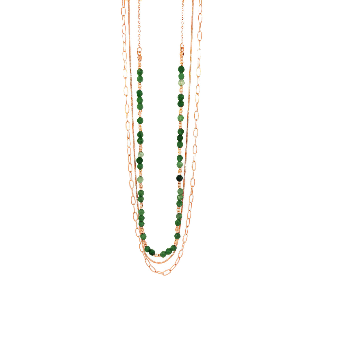 Layered Stone Bead Necklace