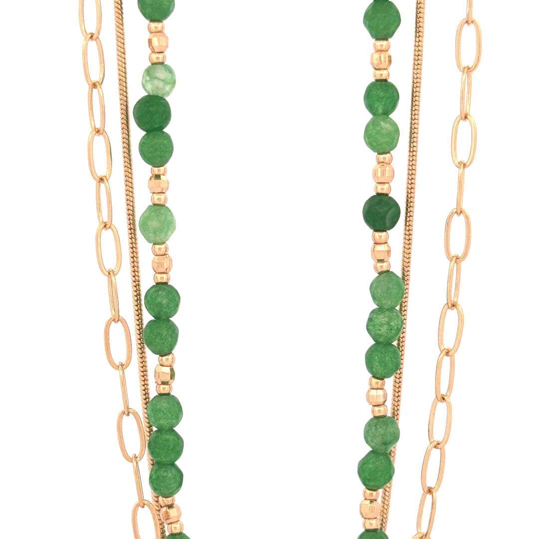 Layered Stone Bead Necklace