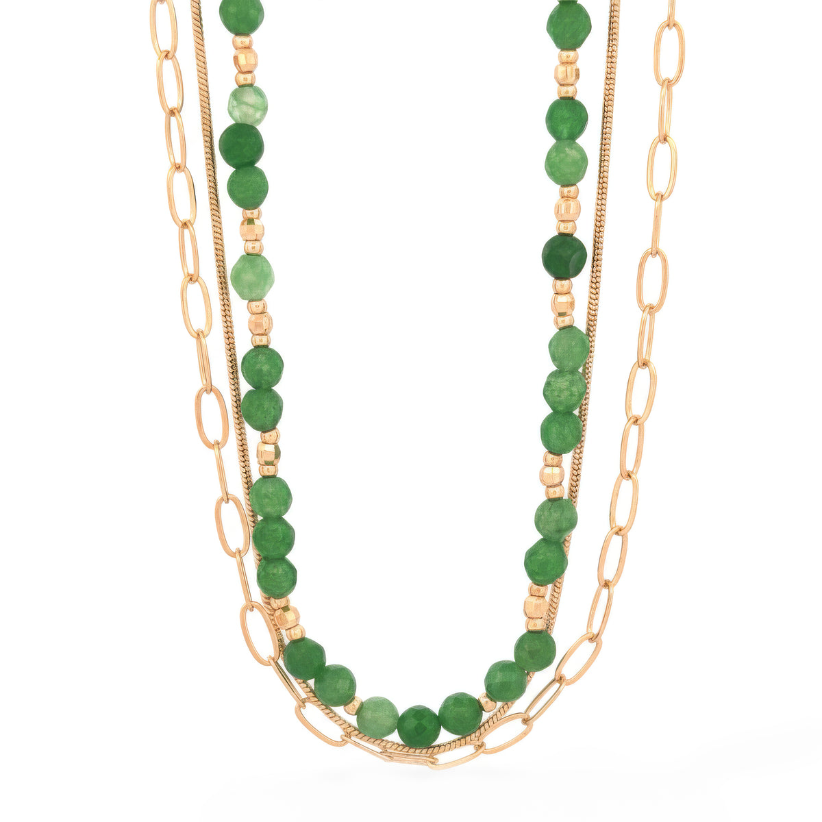 Layered Stone Bead Necklace