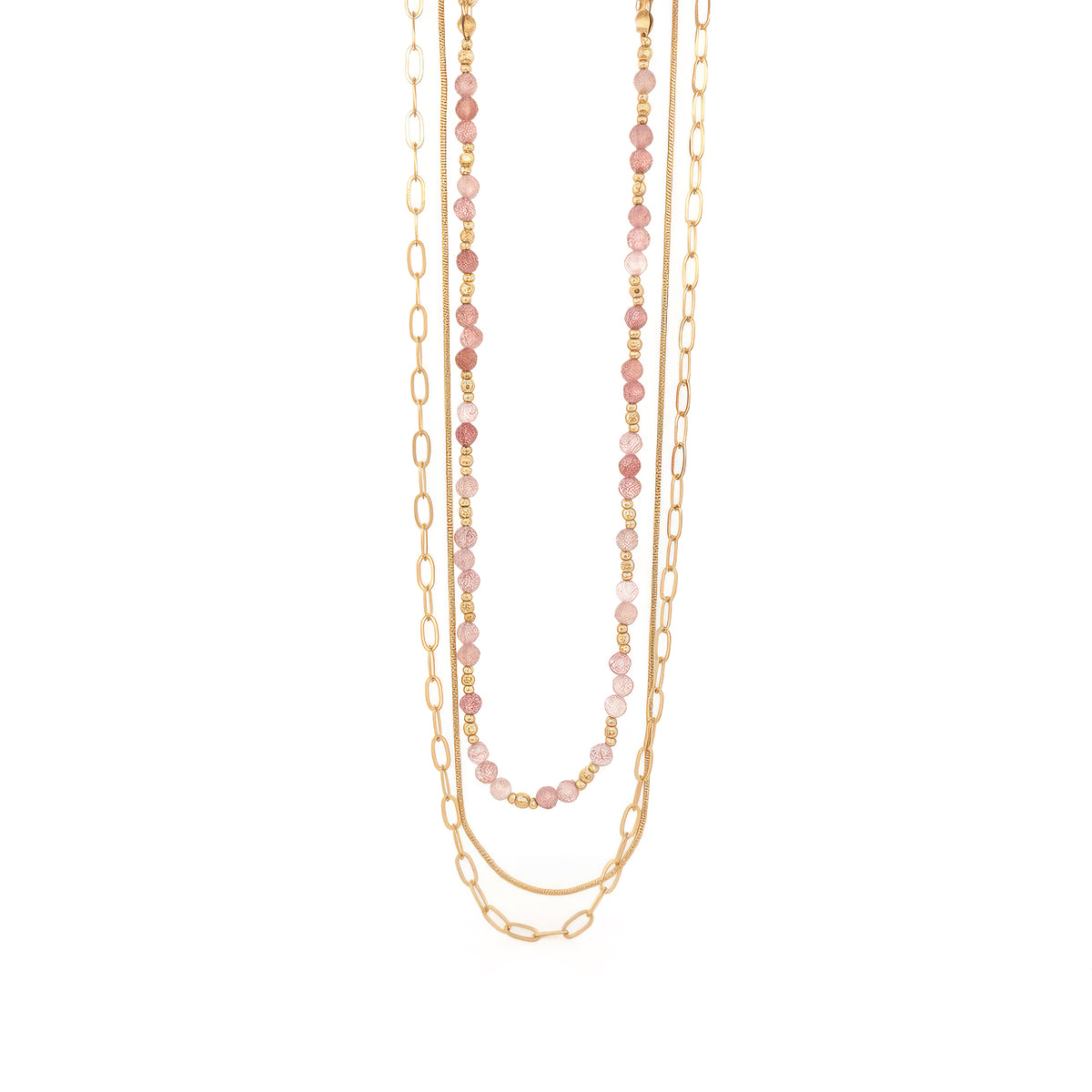 Layered Stone Bead Necklace