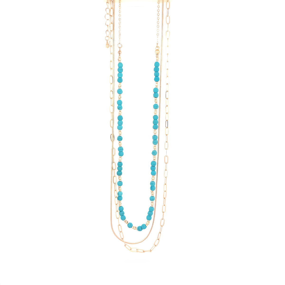 Layered Stone Bead Necklace
