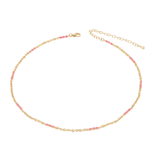 Tight Gemstone Gold Beaded Necklace
