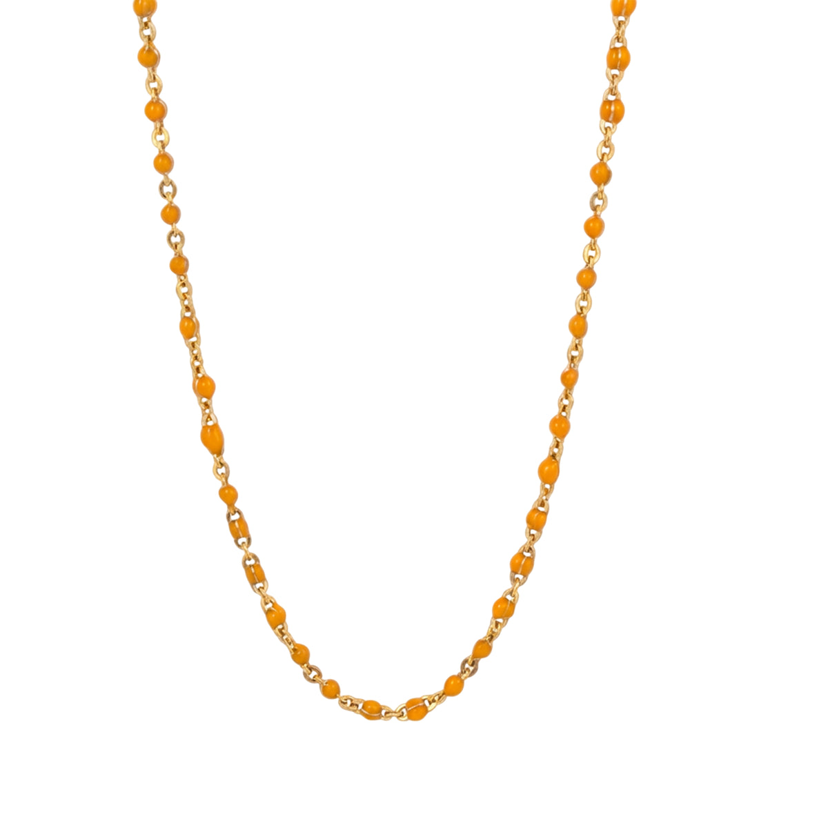 Beaded Gold Epoxy Chain Necklace