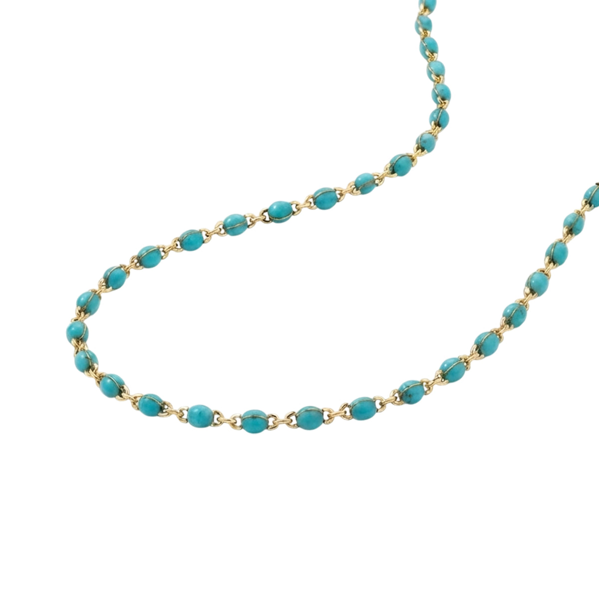 Beaded Gold Epoxy Chain Necklace