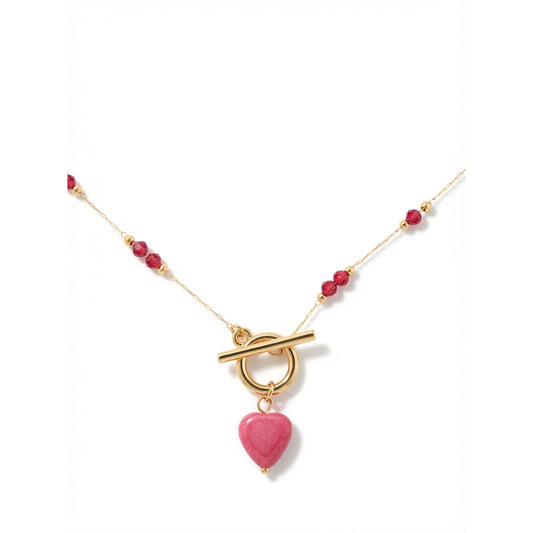 Fuchsia Semiprecious Bead Necklace