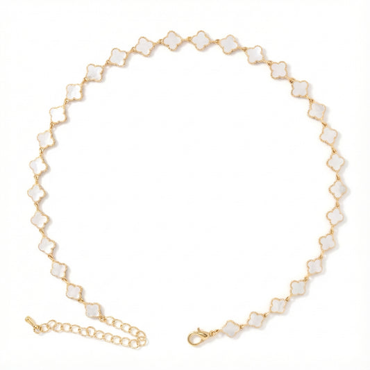 White Pendant Gold Necklace