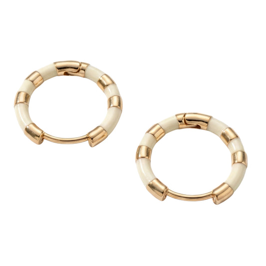 Gemstone Gold Hoop Earrings