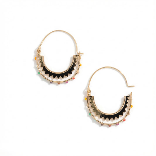 Wire Hoop Epoxy Earrings