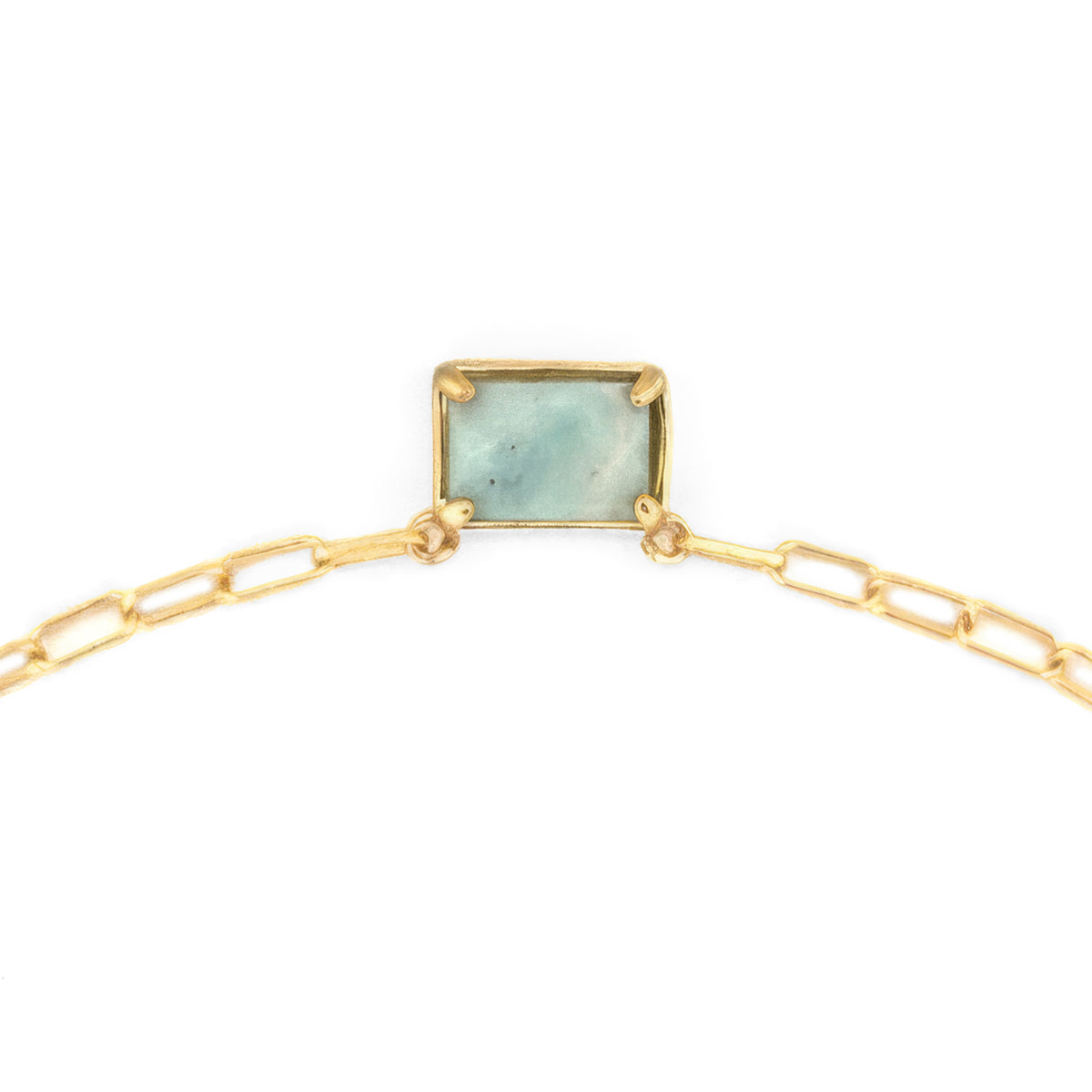 Stone Pendant Paper Clip Chain Necklace