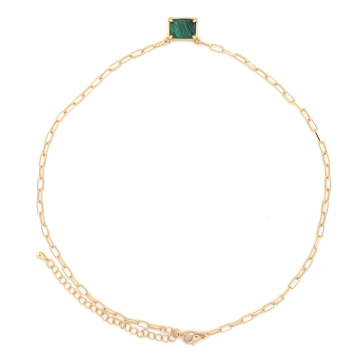 Stone Pendant Paper Clip Chain Necklace