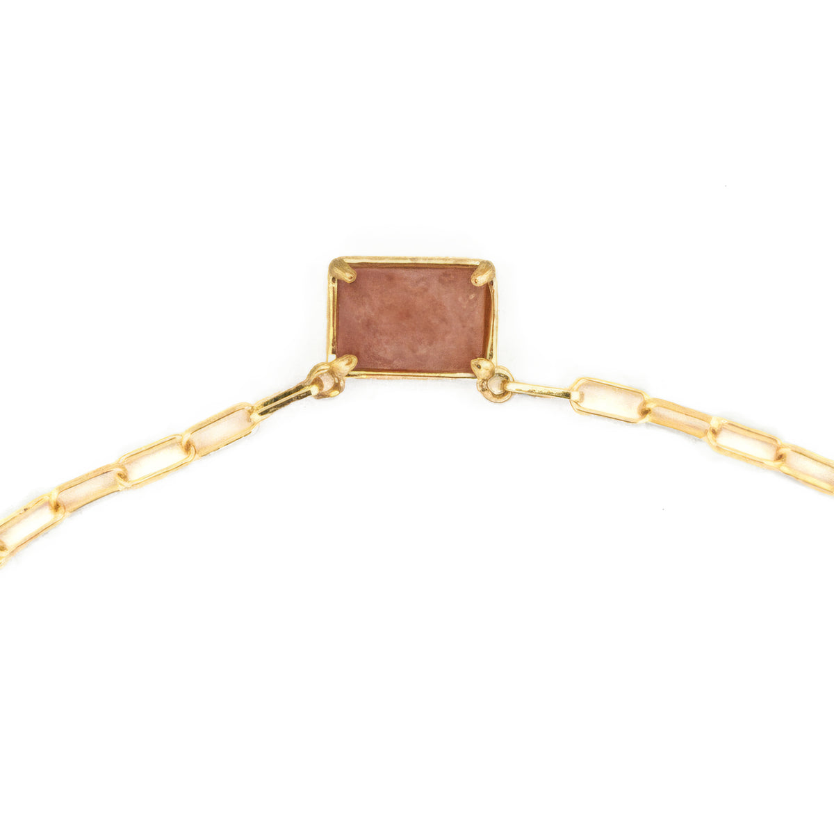 Stone Pendant Paper Clip Chain Necklace