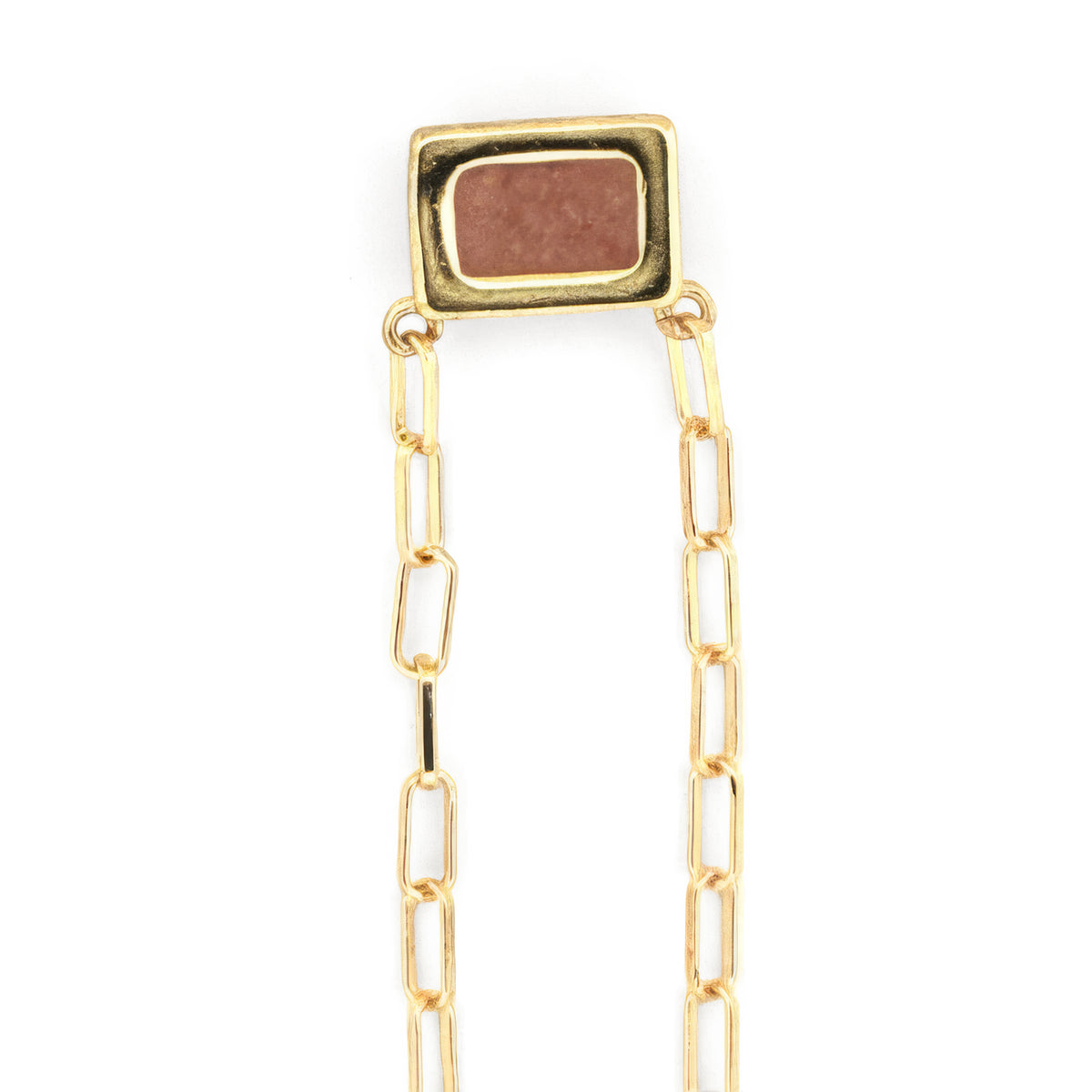 Stone Pendant Paper Clip Chain Necklace