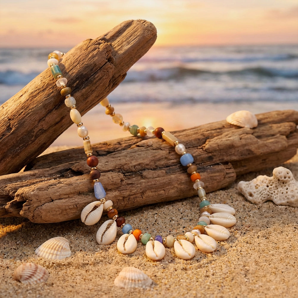 Sea Life Sea Shell and Beads Necklace