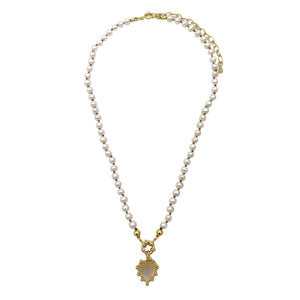 Pearl Heart in Diamonds Pendant Pearl Necklace